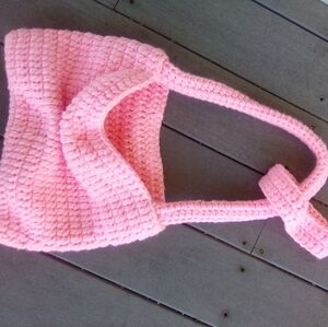 Pink Knitted Women's Bag